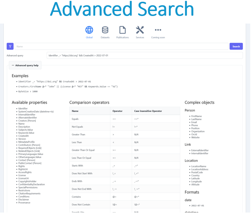 Web Portal Advanced Search