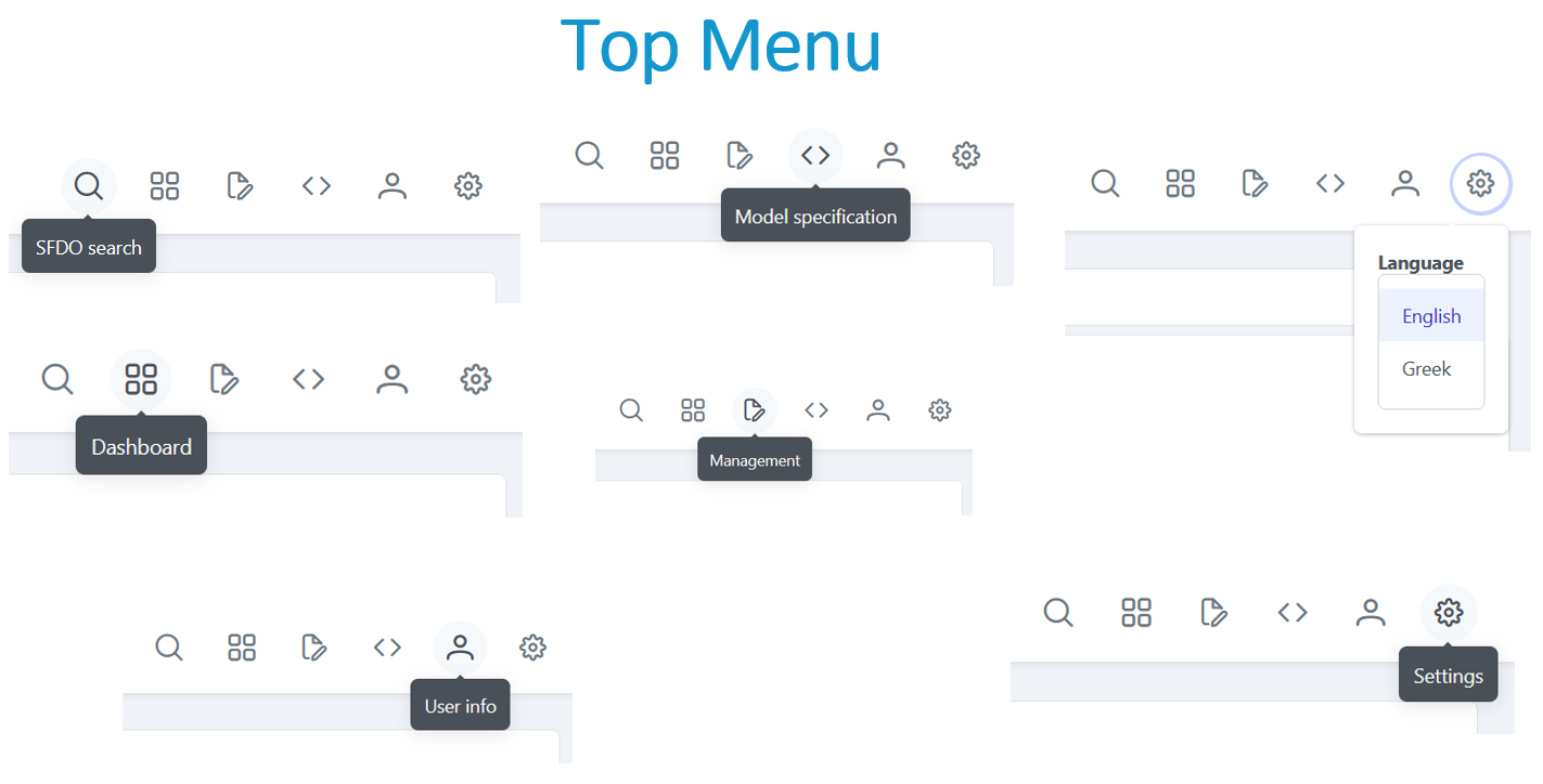 Web Portal Top Menu