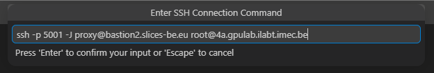 VSCode Remote SSH enter command